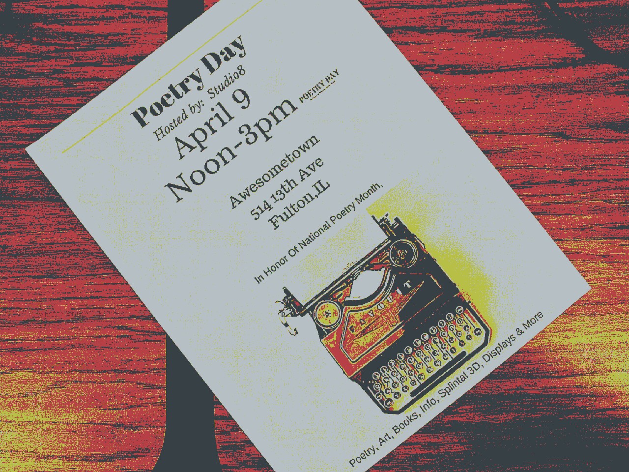 photo of a flyer for poetry day