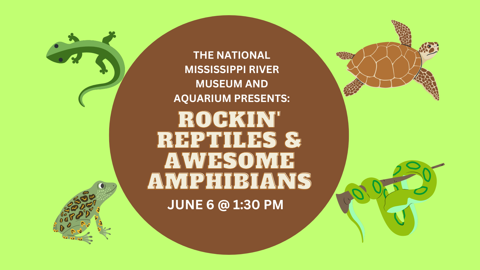 Rockin' Reptiles and Awesome Amphibians Children's Program June 6 at 1:30pm